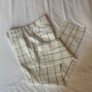 Banana Republic Cream and Navy Window Pane Pants. Ryan Fit